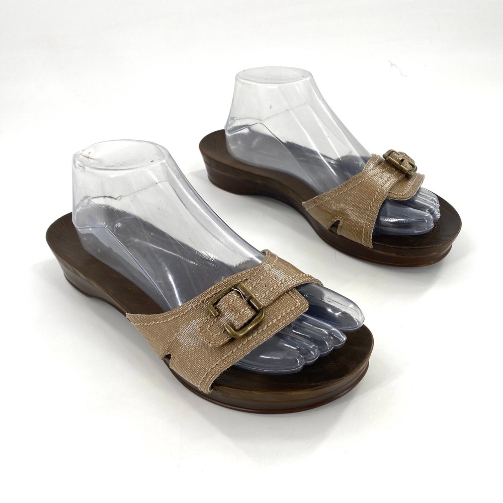 Dr.‎ Scholls Original Brown Wood Look Platform Slide Sandals - Women's Size 10